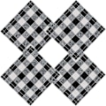 Miniatyrbillede 1 af 5: Buffalo Plaid Serviet 12x12inch, sæt med 10, sort og hvid ternet serviet