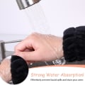 Miniatyrbilde 2 av 5: 4 par med håndledsspa-vaskestropper i mikrofiber, ansiktsvaskestropper for håndledd, håndleddsstropper, elastiske svettebånd for kvinner for å forhindre væskesøl (svart, flerfarget)