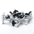Miniatyrbilde 1 av 5: Store åpning hatteriveter aluminium blindriveter trekkriveter store hatteriveter sentrert langs flatt hode, hvit aluminium m3.2*12