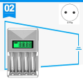 Miniatyrbillede 2 af 5: Batterioplader med 4 slots Smart Batterioplader til Aa / Aaa Nicd Nimh Genopladelige Batterier Lc