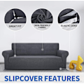 Miniatyrbild 5 av 5: Hög stretch sofföverdrag 3-sits ultra mjuk stilren soffa C