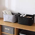 Miniatyrbillede 4 af 5: Filtkurv, 2 stk. filt opbevaringsboks, filt kurve med to håndtag, som opbevaringsboks til tøj, håndklæder, toiletartikler, diverse genstande, bøger osv. vægophæng