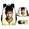 Pikkukuva 1 / 4: 3 kpl/setti jalkapallo tähti reppu opiskelija koululaukku 2 backpack