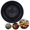 Miniatyrbilde 4 av 5: Rundt jern koreansk grillpanne Bbq Non-stick kokekarsett med stativsett