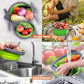 Miniatyrbilde 2 av 5: Ollapsible Colander Sil, Oppbevaringskurv Sil For Frukt Grønnsak, Plassbesparende Sammenleggbar Mesh W