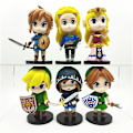 Miniatyrbillede 2 af 5: The Legend of Zelda 6 stk./sæt 10cm Q Version Link Prinsesse Zelda Figur Spil Dekoration Anime Ornament Model Samling Dukker