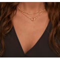 Miniatyrbillede 5 af 5: Lagdelt hjerte halskæde vedhæng håndlavet  yndig guld choker pil bar lagdeling lang halskæde til kvinder