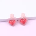 Miniatyrbild 1 av 2: Örhängen Hjärta LGBTQ Regnbåge Smycken Akryl Rostfria Krokar. double heart