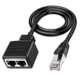 Lan Ethernet-adapter Rj45 han til 2 hun splitter Rj45 1 til 2 Ethernet Lan netværksadapter kabel
