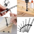 Miniatyrbillede 4 af 5: Bor Dybde Stop 8 Stk Dybde Stop Bor Bit Positioner Ring Krave Ring Positioner Med Hex Nøgle Til Bor Bits Konsekvent Boring-3-16mm