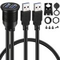 Pikkukuva 1 / 5: 2-porttinen USB 3.0 -liitäntäkaapeli autoon, veneeseen ja moottoripyörään