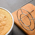 Pikkukuva 5 / 5: Pyöreä ruostumattomasta teräksestä valmistettu kakun jäähdytysteline, käännettävä chiffon-kakun jäähdytysteline 4 korkealla jalalla