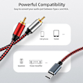 Miniatyrbillede 5 af 5: USB Type C til 2 RCA Lydkabel Type-C RCA Kabel, (1m/3ft)