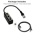 Miniatyrbilde 2 av 3: Splitter 1 hann til 3 hunn Lan Ethernet nettverkskabeladapter