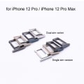 Miniatyrbillede 4 af 5: Dual SIM-kortskuffe kompatibel med iPhone 12 Pro 6,1 tommer / 12 Pro Max 6,7 tommer sort med 2 udkastningsværktøjer (dobbelt version, sort)