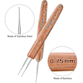 Pikkukuva 4 / 5: 3 kappaletta bambu dreadlock-koukkuja 0,75 mm dreadlock-koukkuja