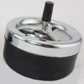 Miniatyrbilde 5 av 5: Stor, moderne roterende metall-askebeger med roterende skuff, svart, 5\"