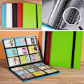 Miniatyrbillede 1 af 5: Bestsalecard Opbevaringsbog Kortalbum Mappe, 9 Slots, 360 Side Loading Pocket Mappe Blue Nine squares