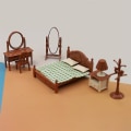 Miniatyrbilde 4 av 5: 1:18 Miniatyr seng seng er sett rotte leker