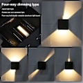 Miniatyrbillede 3 af 4: Sæt med 2 12w indendørs/udendørs væglampe, dæmpbar Ip65 vandtæt LED væglampe op og ned design lampe 3000k varm hvid væglampetter til stue soveværelse