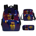 Miniatyrbilde 1 av 4: 3 stk/sett fotballstjerne Lionel Messi ryggsekk student skolesekk P pencil case