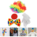 Miniatyrbild 4 av 4: 1 Set Clown Kostym Tillbehör Clown Kostym Prop Clown Handskar Clown Näsa Clown Peruk Clown Slips
