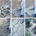 Miniatyrbillede 3 af 3: Stenmursten Form Fortov Maker Paver Beton Form DIY Trin Reusable Hjemmelavet Terrasse Sti Tool