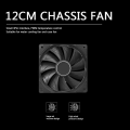 Miniatyrbillede 2 af 5: 4-Pins 120mm 1800rpm PWM PC-kabinetsblæser Hastighedsjusterbar Høj Luftstrøm CPU-Radiator Lang Levetid Ultra Stille Computerkøleblæser Sort
