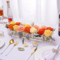 Miniatyrbillede 2 af 5: Klar akryl blomster vase rektangulært blomster centerpiece til spisebord, lang rektangulær akryl vase til hjem bryllup spisebord dekoration With lights S