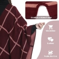 Miniatyrbillede 5 af 5: Tassel Plaid Poncho Kappe Lang Cardigan Sjal Wrap til Kvinder