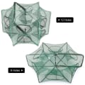 Miniatyrbillede 5 af 5: Sammenklappelig fiskenet Hexagon 6 huller fiskenet reje bur fælde minnow krabbe agn mesh fælde net