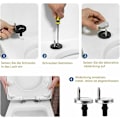 Miniatyrbillede 5 af 5: Universal toiletsæde-monteringssæt til toiletsæde - Kompatibel med de fleste standard toiletsæder med automatisk sænkningssystem - Nem at