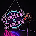 Pikkukuva 1 / 5: Cocktailit ja Unet Neon-kyltti Seinäkoristeeksi Neon-kyltit Himmennettävällä Kytkimellä Led Neon-kyltit Makuuhuone Olutravintola Neon-valokyltti Hotelli Juhlat Klubi Toimisto