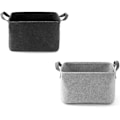 Miniatyrbillede 1 af 5: Filtkurv, 2 stk. filt opbevaringsboks, filt kurve med to håndtag, som opbevaringsboks til tøj, håndklæder, toiletartikler, diverse genstande, bøger osv. vægophæng