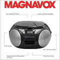 Miniatyrbillede 2 af 3: Kryc-magnavox Md6924 Bærbar Top Loading Cd Boombox Med Am/fm Stereo Radio I Sort | Cd-r/cd-rw Kompatibel | Led-display | Aux-port Understøttet | Pro