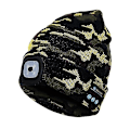 Pikkukuva 1 / 5: Led-valolla varustettu pipo, USB-ladattava handsfree 4 Led-otsalamppuhattu, unisex talvi lämmin neulottu yöhattu (camouflage)