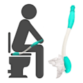 Miniatyrbillede 1 af 5: Langskaftet Reach Comfort Bundvisker Selvrensende Assistent Holder Toiletpapir Tissue Grip Selvrensende Hjælpemiddel