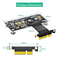 Pikkukuva 5 / 5: 3 in 1 M.2 (NGFF) NVME M-Key SSD PCI-E 4X -jatkokaapeli jäähdytystuulettimella ja automaattisella värinmuutos-LEDillä (10 cm)