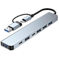Pikkukuva 1 / 5: 2217TU 7-in-1 Kannettavan Tietokoneen Tabletti USB-keskitin Laajennus Dock USB 3.0 / USB-C Moniporttisovitin