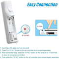 Miniatyrbillede 4 af 5: Udskiftnings-Wii-controller, 2-pak, Wii Remote Controller, med silikoneetui og håndledsrem, fjernbetjening til Wii/Wii U, hvid