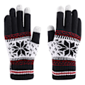 Miniatyrbild 1 av 4: Julhandskar med snöflingemönster Vinter Varma Touchscreen-handskar