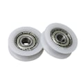 Miniatyrbillede 2 af 3: 2 stk. 18mm dia 6mm bredde U-formet rille remskivehjul stålleje--