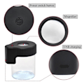 Miniatyrbillede 2 af 5: 2 STK Forstørrelsesglas Lysende Tør Urte Opbevaringskrukke LED Transparent Glas Opbevaringsboks Tilbehør Grøn