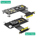 Pikkukuva 3 / 5: 3 in 1 M.2 (NGFF) NVME M-Key SSD PCI-E 4X -jatkokaapeli jäähdytystuulettimella ja automaattisella värinmuutos-LEDillä (10 cm)