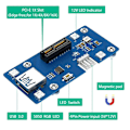 Miniatyrbillede 3 af 5: 2 i 1 PCI Express PCI-E 1X til 1X/4x/8x/16x Riser-kort med automatisk misfarvning LED-lys