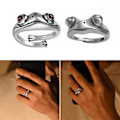 Miniatyrbillede 3 af 5: 2 stk. Frø Åbne Ringe Til Kvinder Led Stablet Ring Punk Ring Til Jul