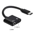 Miniatyrbilde 4 av 4: Usb Type C til 3,5 mm lydadapterkabel 2 i 1 Type-c til 3,5