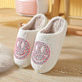Miniatyrbild 1 av 3: Tofflor Smiley Face Tofflor Dam Smile Tofflor Happy Face Tofflor Retro Smiley Face Mjuk Plysch 42-43 Pink
