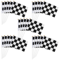 Miniatyrbillede 1 af 5: 25 stk Raceflag Checkered Flags Raceflag Sort Hvid Flag Bilflag Racebil Flag