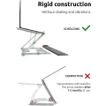 Miniatyrbilde 5 av 5: Bærbar PC-stativ - Lett og holdbar design i metall - Sammenleggbart bærbart PC-stativ i aluminium - Ergonomisk PC-holder - Multivinkel bærbar PC-stativ